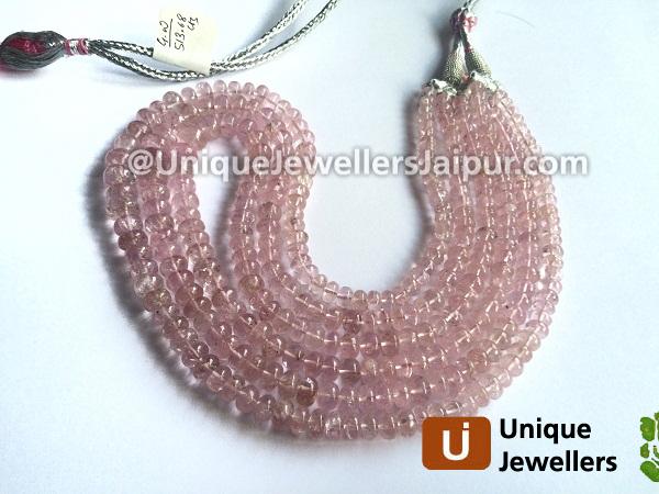 Good Quality Morganite Smooth Roundelle Beads